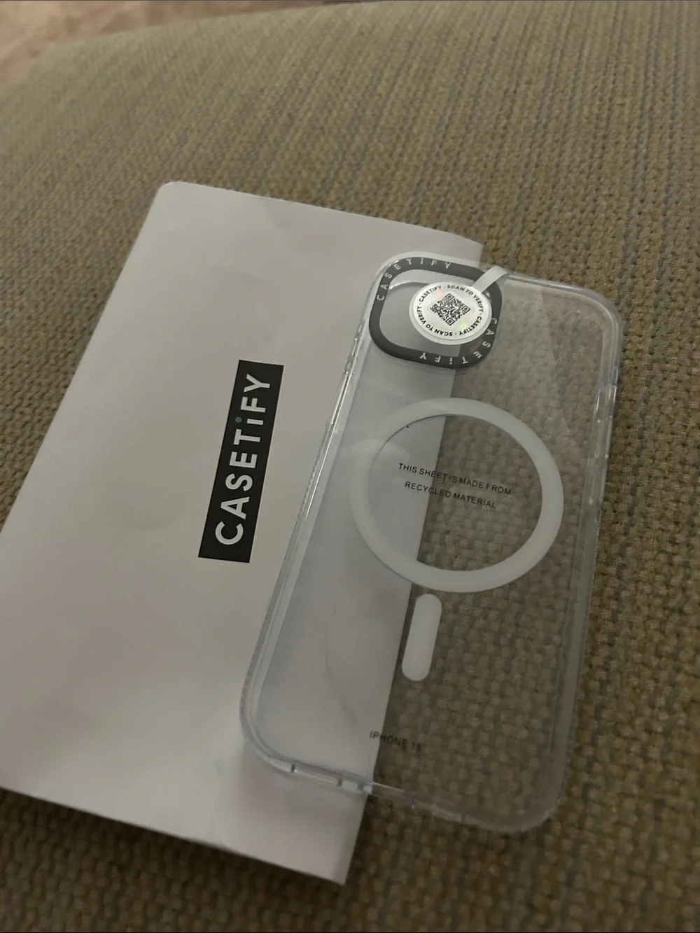 Casetify Clear MagSafe iPhone Case with White MagSafe Ring